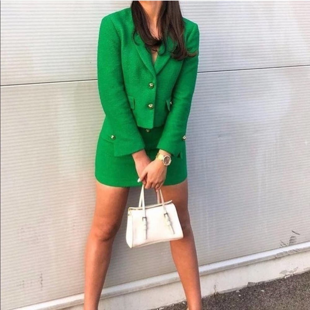 Zara 2-Piece Tweed Set of Blazer & Matching Skirt